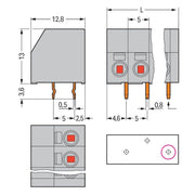 WAGO - Leiterplattenklemme 2-Leiter-Leiterplattenkle. 253-102/000-012 1,5mm² − 100 Stück