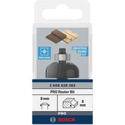 Bosch - Fräser PRO Hohlkehlfräser, 2608628363 R 8, Schaft 8 mm