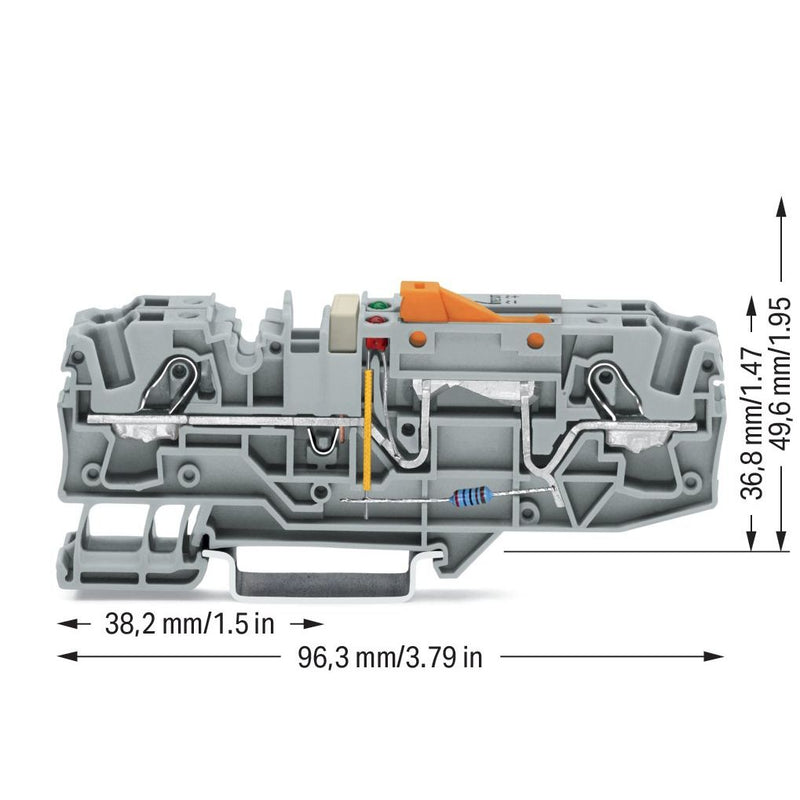 WAGO - Trenn- und Messtrenn-Reihenklemme Erdleiter-Trennklemme 2006-1671/1000-851 230V grau