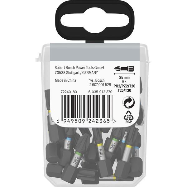 Bosch - Bit-Set PRO Impact Bit Set, 25 mm, 2608521U63VE(25) Display, 10 x 25-tlg − 10 Packung