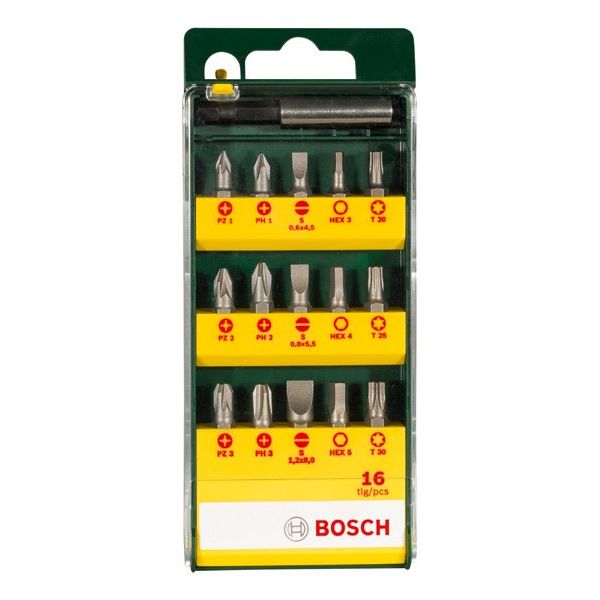 Bosch - Bit-Set 16-teiliges 2607019453 Schrauberbit-Set mit