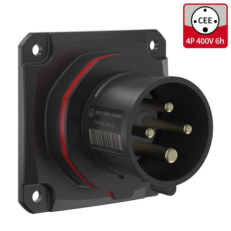 Walther Werke - CEE-Gerätestecker (IEC 60309) CEE NEO Anbaugerätestecker FW611406CC gerade 16A 4P 6h − 10 Stück