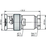 Telegärtner - Koax-Steckverbinder BNC-Kabelstecker 100123536 − 50 Stück
