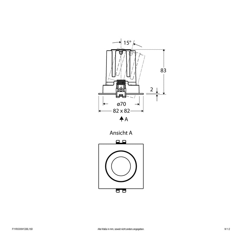EVN Lichttechnik - Downlight/Strahler/Flutlicht LED-Einbauleuchte modular F11RXXXM1330L15D Konfigurationstype