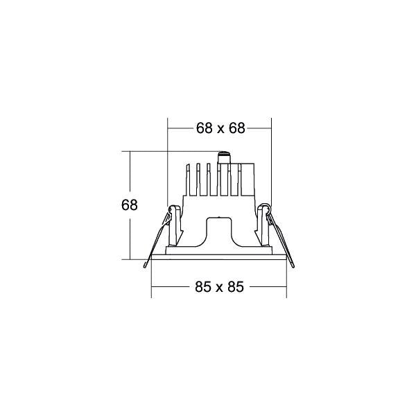 Brumberg Leuchten - Downlight/Strahler/Flutlicht LED-Einbaudownlight 230V 40641183DA 3000K, quadratisch
