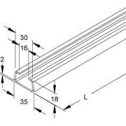Niedax - Stiel/Profilschiene Ankerschiene 2980/2 E3 − 2 Meter
