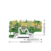 WAGO - Schutzleiter-Reihenklemme 2-Leiter-Schutzleiterklem. 2002-1907 25mm² − 50 Stück