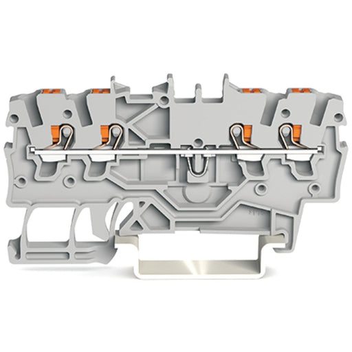 WAGO GmbH & Co. KG - Durchgangs-Reihenklemme 4-Leiter-Durchgangsklemme 2200-1401 1qmm, grau − 100 Stück