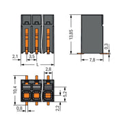 WAGO GmbH & Co. KG - Leiterplattenklemme SMD-Leiterplattenklemme 20861106700000900000 Drücker,1,5mm²,sw − 1080 Stück