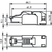Telegärtner - Modularer Steckverbinder RJ45 100039916 MFP8-SL T568B C6A − 10 Stück