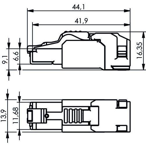 Telegärtner - Modularer Steckverbinder RJ45 100039916 MFP8-SL T568B C6A − 10 Stück