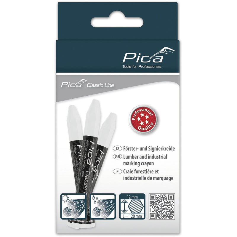 Pica-Marker - Markierungsstift Försterkreide PRO 590/52 12x120mm, weiß − 12 Stück