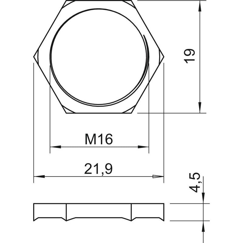 OBO Bettermann - Gegenmutter für Kabelverschraubung Gegenmutter 169 MSS M16 M16x1,5, CuZn, N − 50 Stück