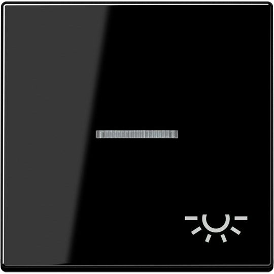 Jung - Abdeckung/Bedienelement für Installationsschalterprogramme Wippe Symbol Licht bel. A 590 BFKO5 L SW schwarz