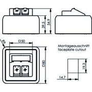 Telegärtner - Kommunikationsanschlussdose Kupfer Modul-Aufnahme AP 80x80 100021382 2fach aws leer − 1 Stück