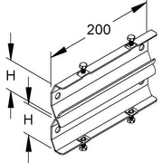 Niedax - Verbinder für Kabeltragsystem Doppelverbinder KRRDV 55/200 F für Rohrkabelleiter