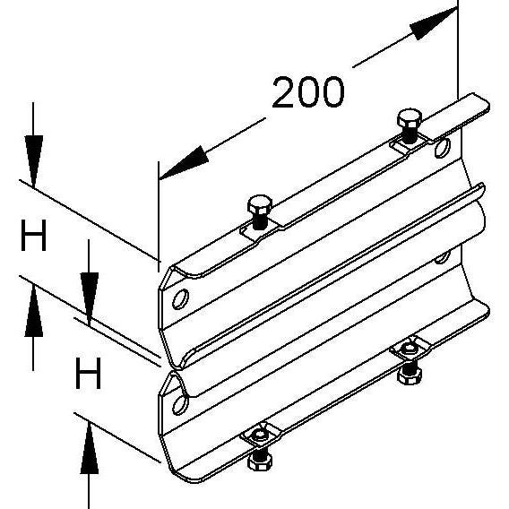 Niedax - Verbinder für Kabeltragsystem Doppelverbinder KRRDV 55/200 F für Rohrkabelleiter