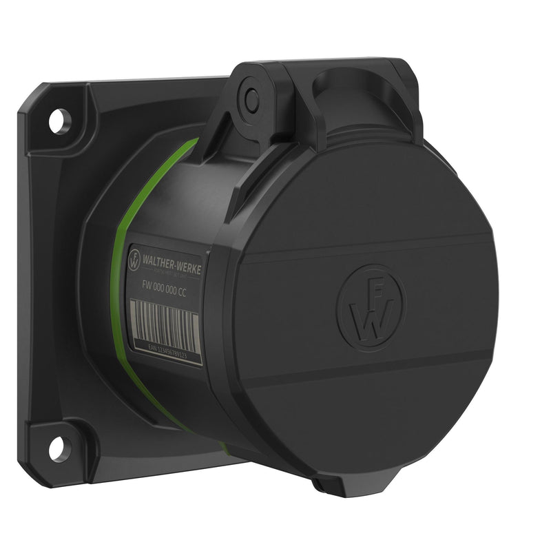 Walther Werke - CEE-Anbausteckdose (IEC 60309) CEE NEO Anbaudose gerade FW411510CC 16A 5P 10h IP54 − 10 Stück