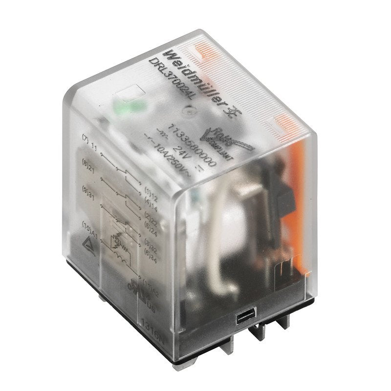 Weidmüller - Schaltrelais Miniatur-Leistungsrelais DRL373012L 12VDC 3Wechsler − 10 Stück