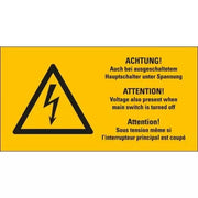 Hein - Warn-/Hinweisschild Warn-Kombischild 3-spr. 172555(VE10) Folie 26x52mm − 100 Packung