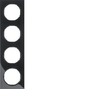 Berker - Abdeckrahmen Rahmen sw/gl 10142245 4fach