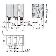 WAGO - Leiterplattenklemme 2636-3358 16mm² − 16 Stück