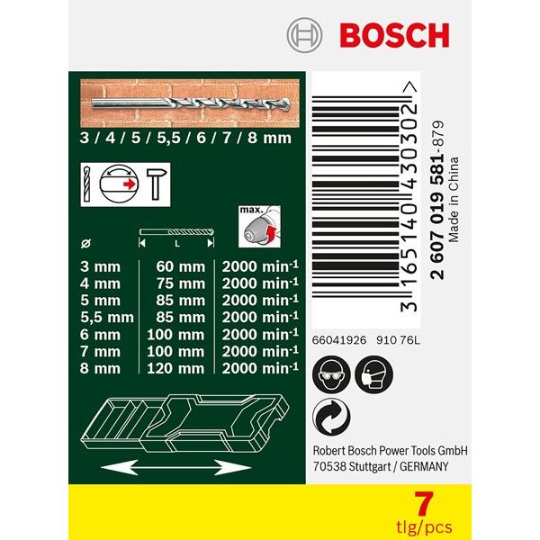 Bosch - Bohrer-Set Mini-X-Line 2607019581 Steinbohrer-Set