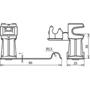 DEHN - Dachleitungshalter für Blitzschutz Dachleitungshalter DLHDS8H36L90EHBRV2A DEHNsnap NIRO/K-br