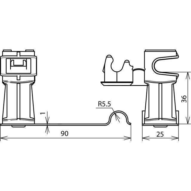 DEHN - Dachleitungshalter für Blitzschutz Dachleitungshalter DLHDS8H36L90EHBRV2A DEHNsnap NIRO/K-br