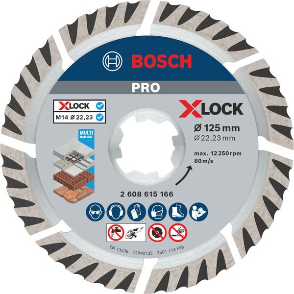 Bosch - Trenn-/Schleifscheibe PRO Multi Material X-Lock 2608615166 Diamanttrennscheibe