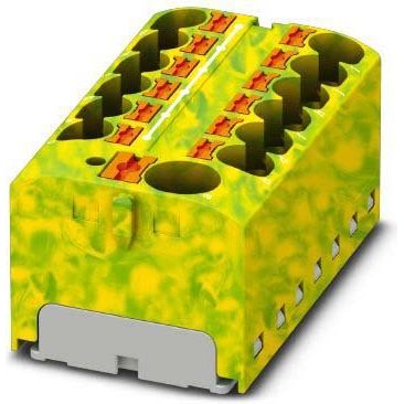 Phoenix Contact - Durchgangs-Reihenklemme Verteilerblock PTFIX 10/12X4 GNYE − 8 Stück