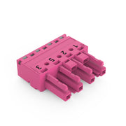 WAGO - Steckverbinder für steckbare Gebäudeinstallation Buchse 4-polig 770-284/081-000 Kod. B,pink − 50 Stück
