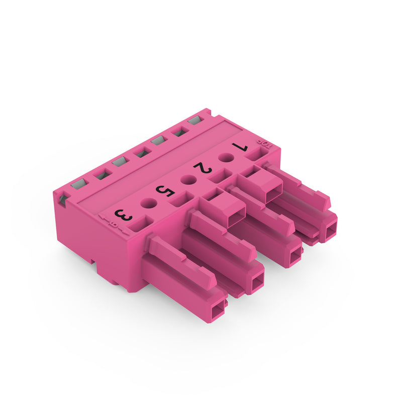 WAGO - Steckverbinder für steckbare Gebäudeinstallation Buchse 4-polig 770-284/081-000 Kod. B,pink − 50 Stück