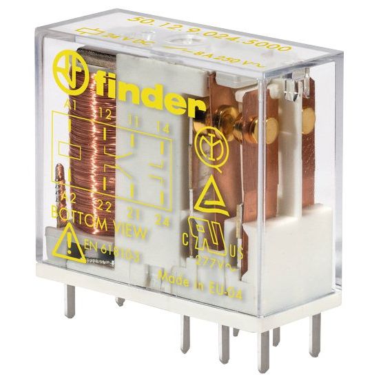 Finder - Schaltrelais Relais 50.12.9.005.5000 2W, 8A  − 10 Stück
