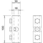 OBO Bettermann - Verbinder für Blitzschutz K-Verbinder 101 IK-16 f.16mm GFK-Stangen − 10 Stück