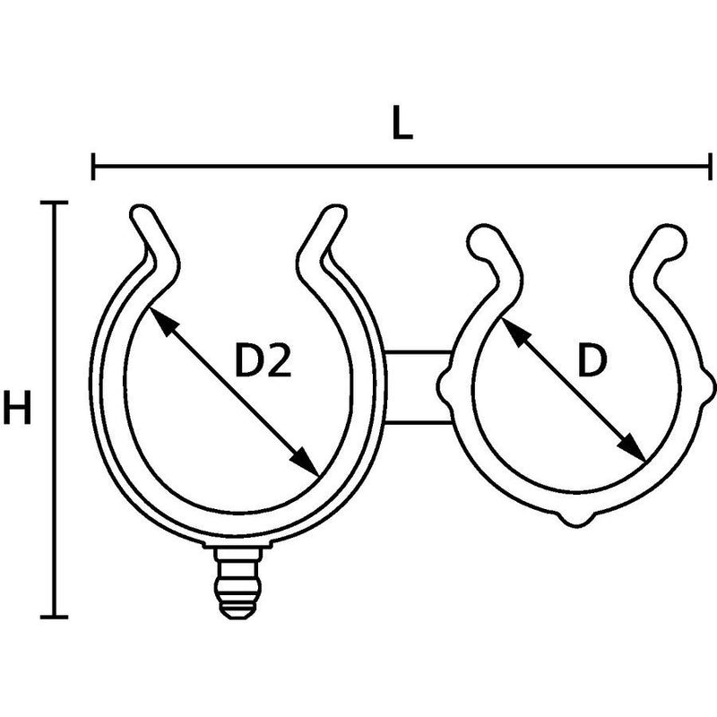 HellermannTyton - Befestigungsschelle für Kabel/Rohre Clip DTC18x6.5-S 156-01312(500) BK D1 − 500 Stück