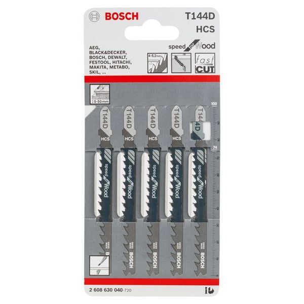 Bosch - Stichsägeblatt T 144 D 2608630040 Speed for Wood
