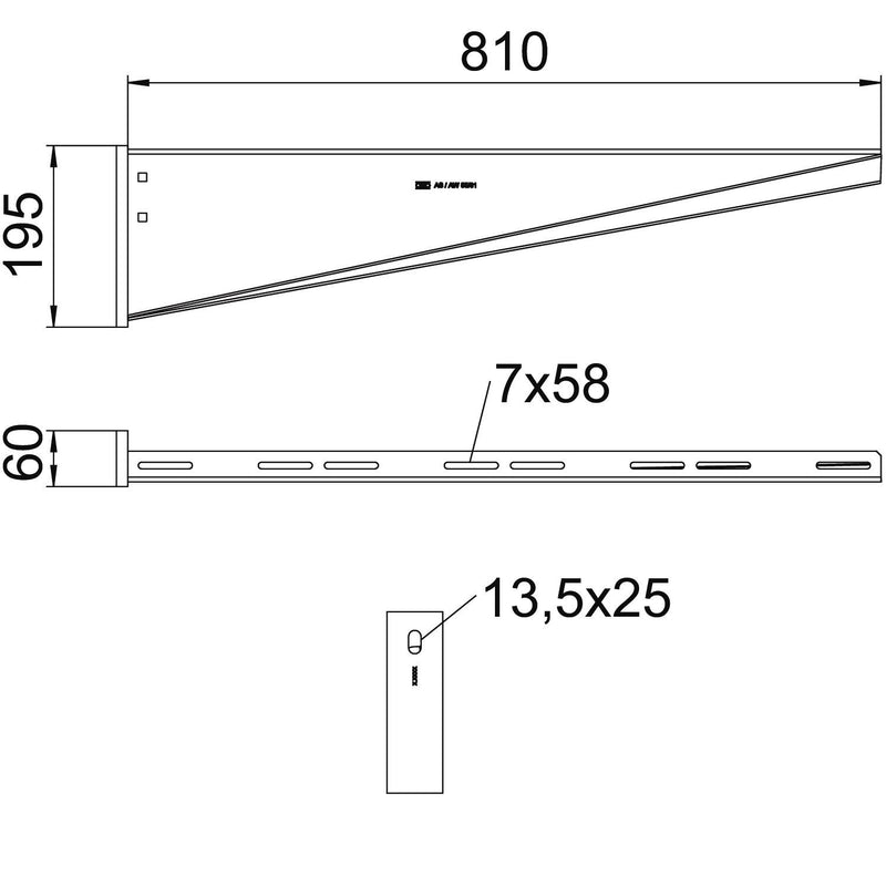 OBO Bettermann - Ausleger für Kabeltragsystem Wand+Stielausleger AW 55 81 FT tauchf.vz
