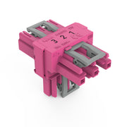 WAGO - Kompaktverteiler für steckbare Gebäudeinstallation T-Verteiler 3-polig 770-1713 Kod. B,pink − 50 Stück