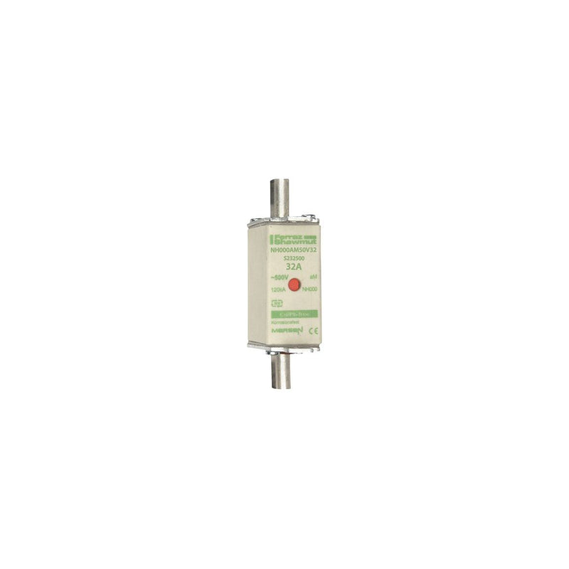 Mersen - Messersicherung Sicherungseinsatz NH aM NH000AM50V32 Gr.000 32A sfü KM − 3 Stück