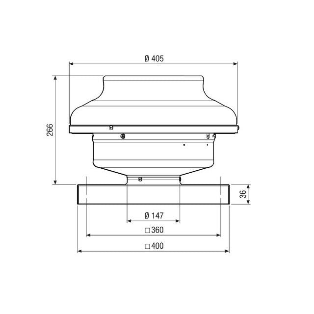 Maico - Ventilator für Dacheinbau Radial-Dachventilator EHD 15/2 EC 773m3/h, NW150