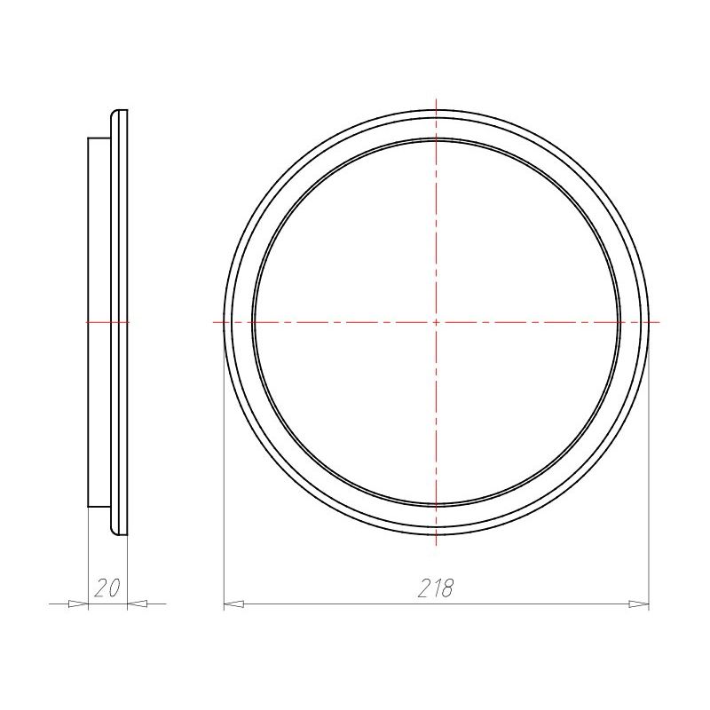Kaiser - Zubehör/Ersatzteile für Leuchteneinbaugehäuse Frontteil HaloX 180 1282-66 180mm f. Sichtbeton
