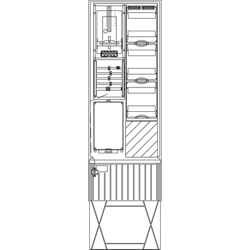 Elsta Mosdorfer - Zähler-Komplettschrank Zähleranschlusssäule ZS341.S4.72 A340 S4 1Z 3.HZ 72TE