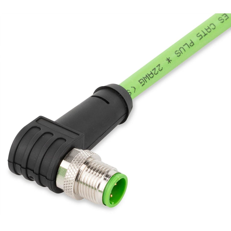 WAGO - Patchkabel Kupfer Industrie ETHERNET-Leitung M12D-St. 756-1202/060-050 winklig,4-polig,grün − 1 Stück