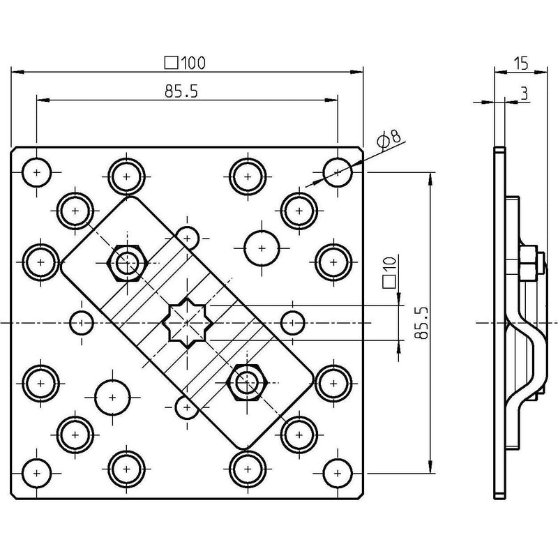 DELTA DORE - Zubehör/Ersatzteile für Tor-/Rollladenantriebe Antriebslager 4010-08 auf Grundplatte