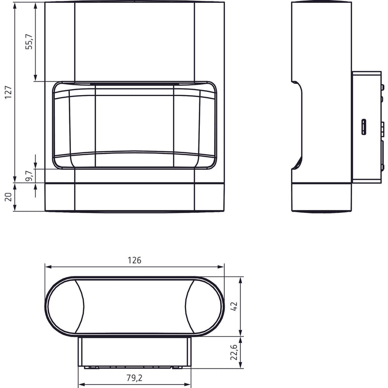Theben - Downlight/Strahler/Flutlicht LED-Leuchte /Beweg.melder theLeda D SU AL 14 Watt, alu