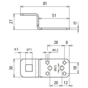 DEHN - Zubehör/Ersatzteile für Erdung und Blitzschutz Anschlusslasche ALZFB1111B5265L81CU Z-Form CU D11mm
