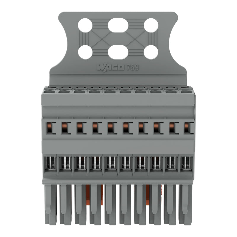 WAGO - Ein- und mehrpolige Klemmenleiste 1-Leiter-Federleiste 769-110/145-000 CAGECLAMP,4mm²,gr − 10 Stück
