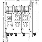 Hensel - Verteilerschrank für Energieversorgung Ladeverteiler Mi EV 200kW 2000 b. z. 2 Ladepunkte