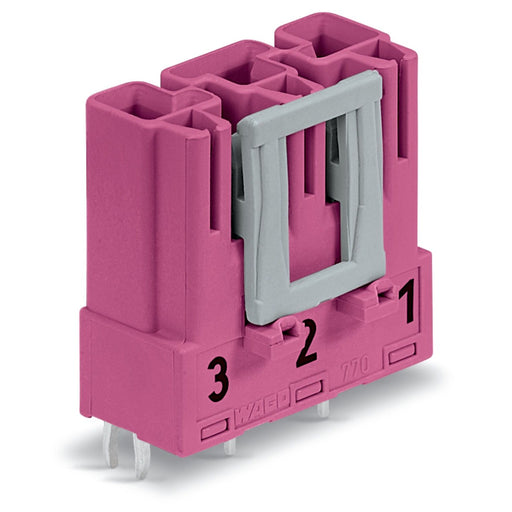 WAGO - Leiterplattensteckverbinder Stecker für Leiterplatten 770-893 3-polig,pink − 100 Stück